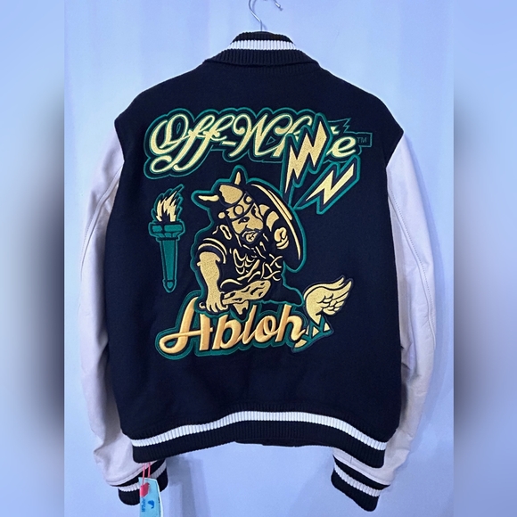Off-White Virgil Abloh Varsity Jacket sz 48 - Picture 2 of 11